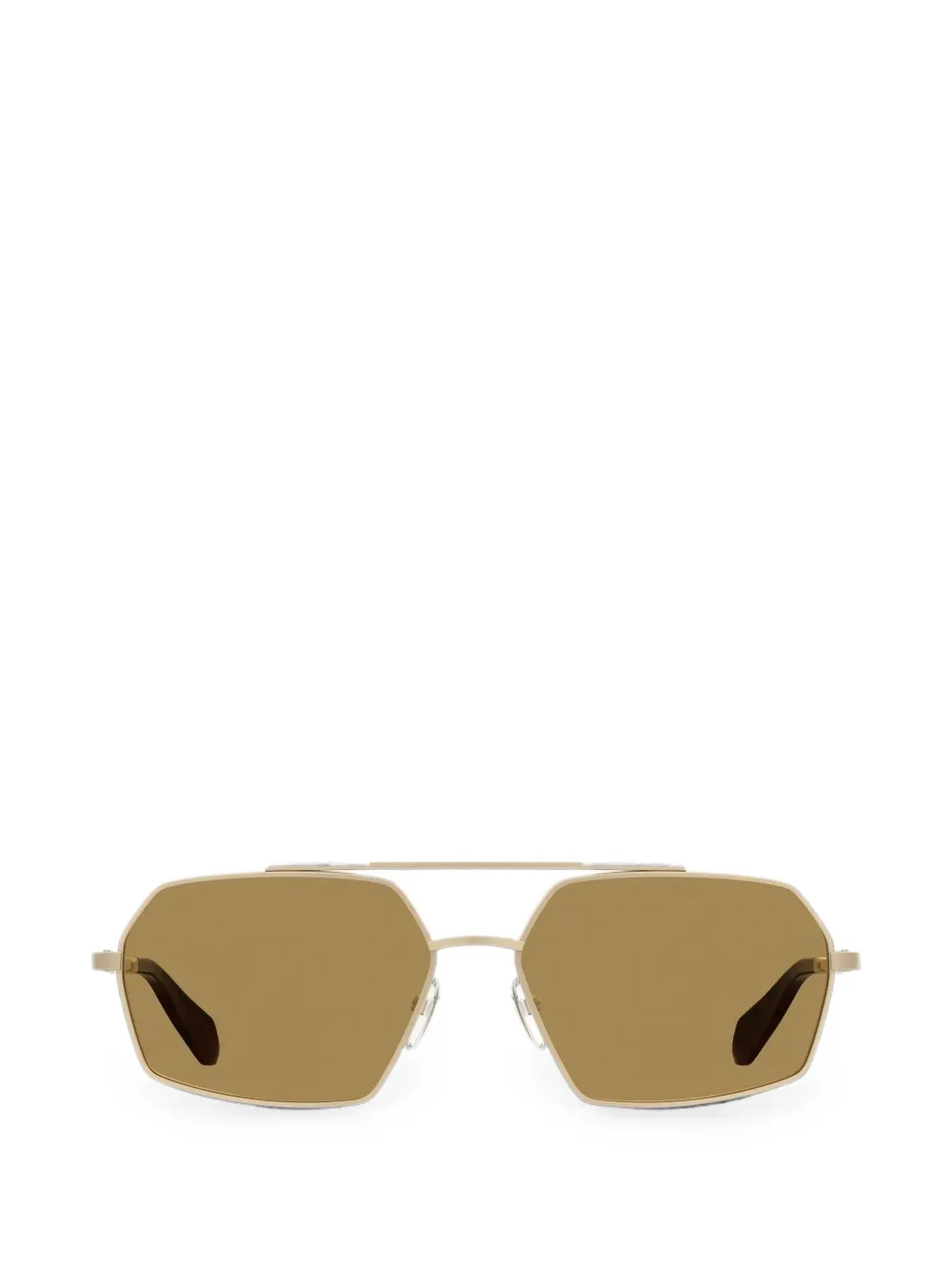 Moschino geometric-frame sunglasses - Oro