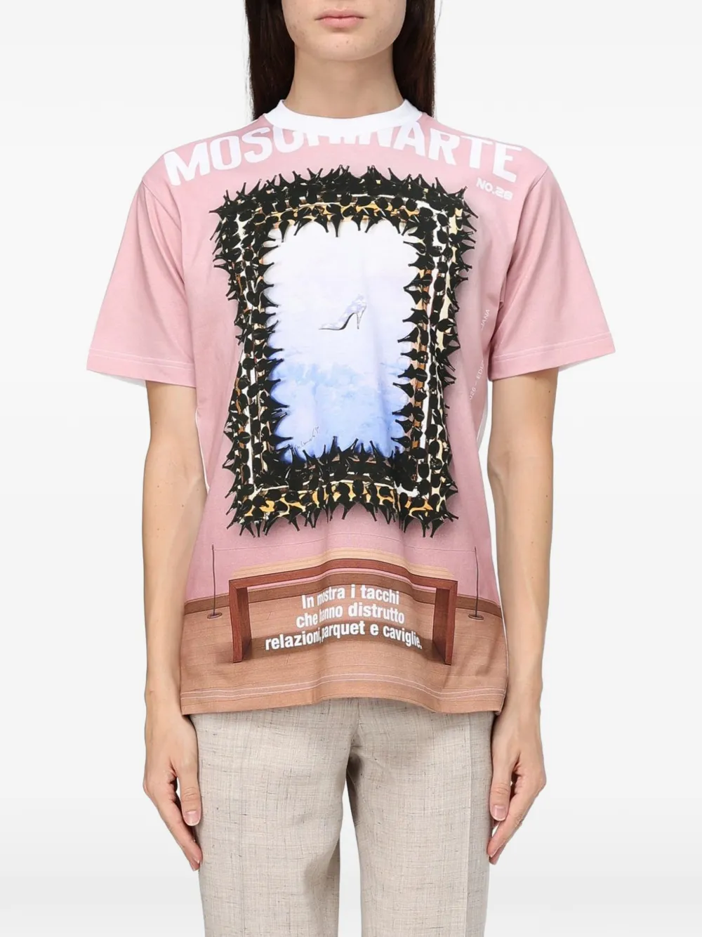 Moschino graphic-print T-shirt - Rosa