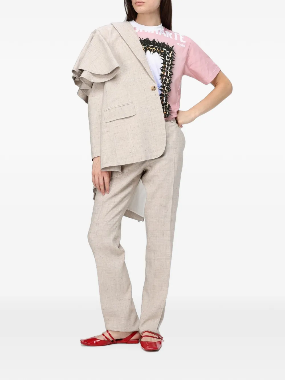 Moschino T-shirt met grafische print Roze
