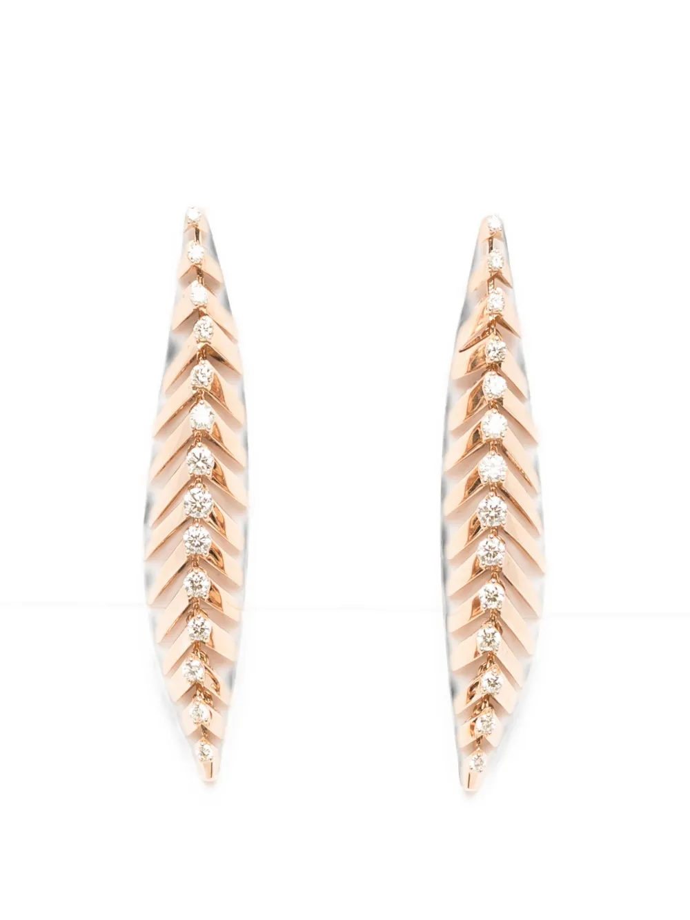 FerriFirenze twisted-design diamond drop earrings - Rosa