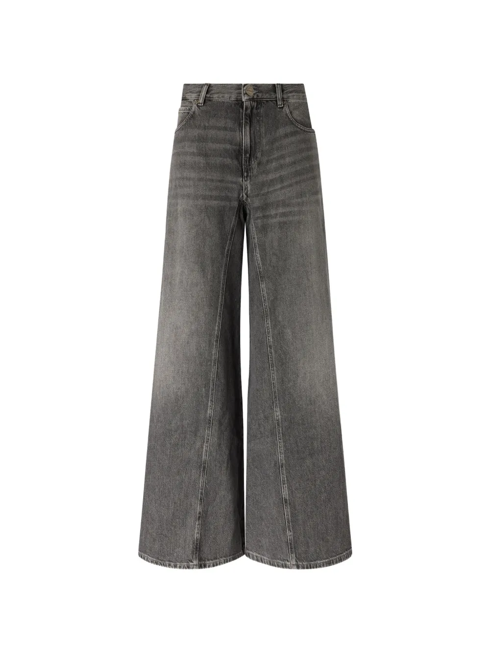 PINKO flared jeans with super wide leg in black denim - Grau
