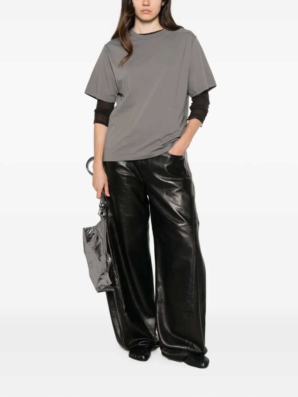 Rick Owens Brad T-shirt met naaddetail Grijs