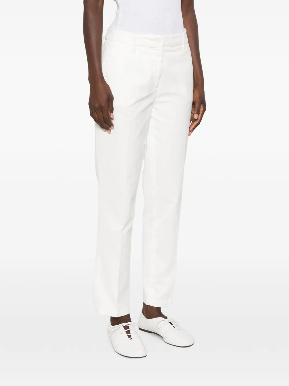 ASPESI Fluwelen broek Wit