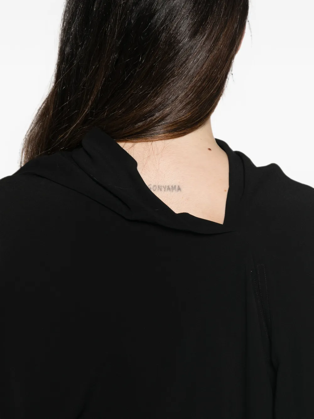 Rick Owens Cylinder gedrapeerde top met asymmetrische mouwen Zwart