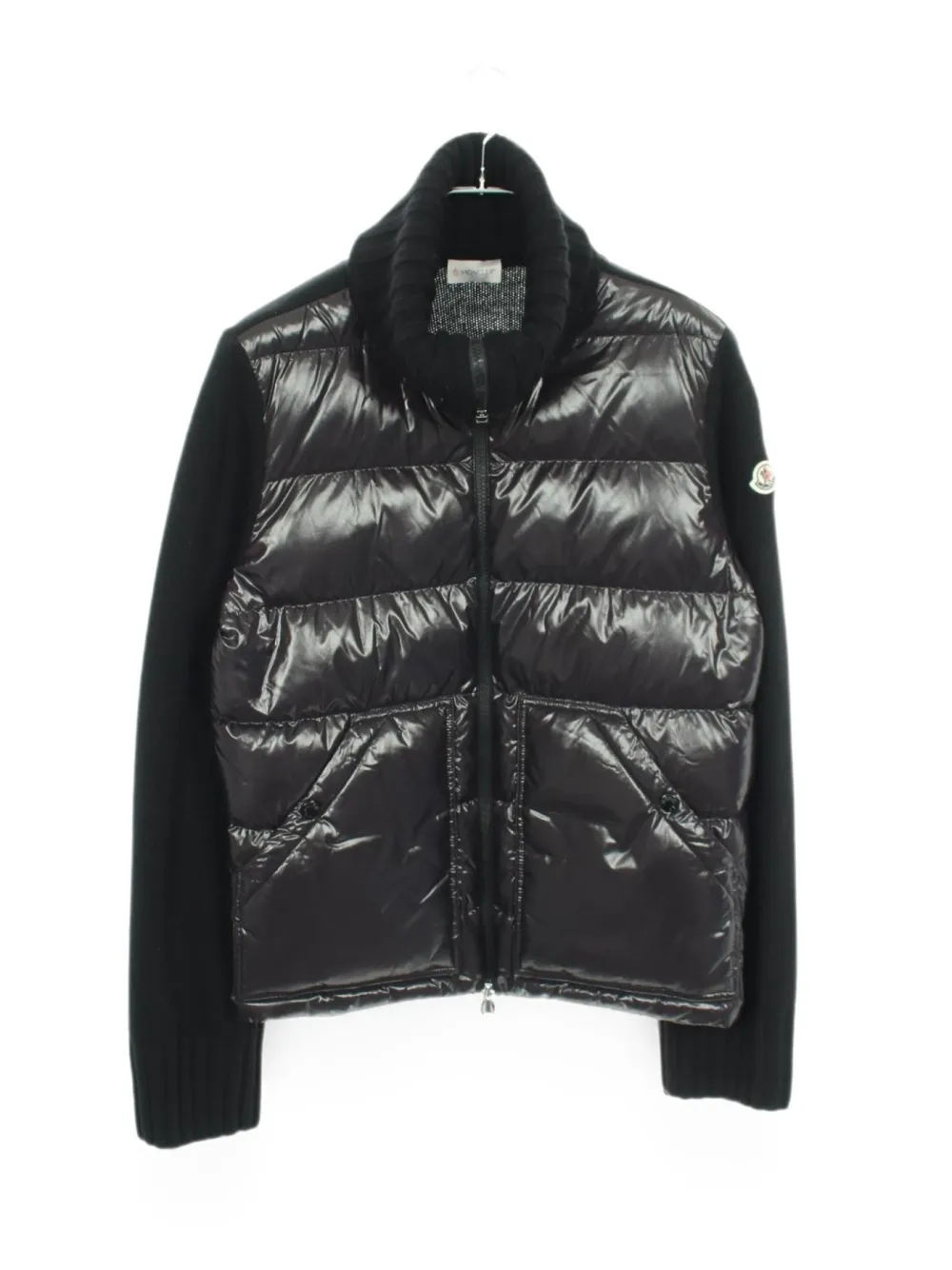 Moncler Vintage 2010s Padded Knit Jacket | Black | FARFETCH ID