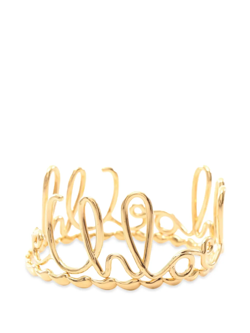 Chloé Pre-Owned 2010s logo-script bangle bracelet set - Oro