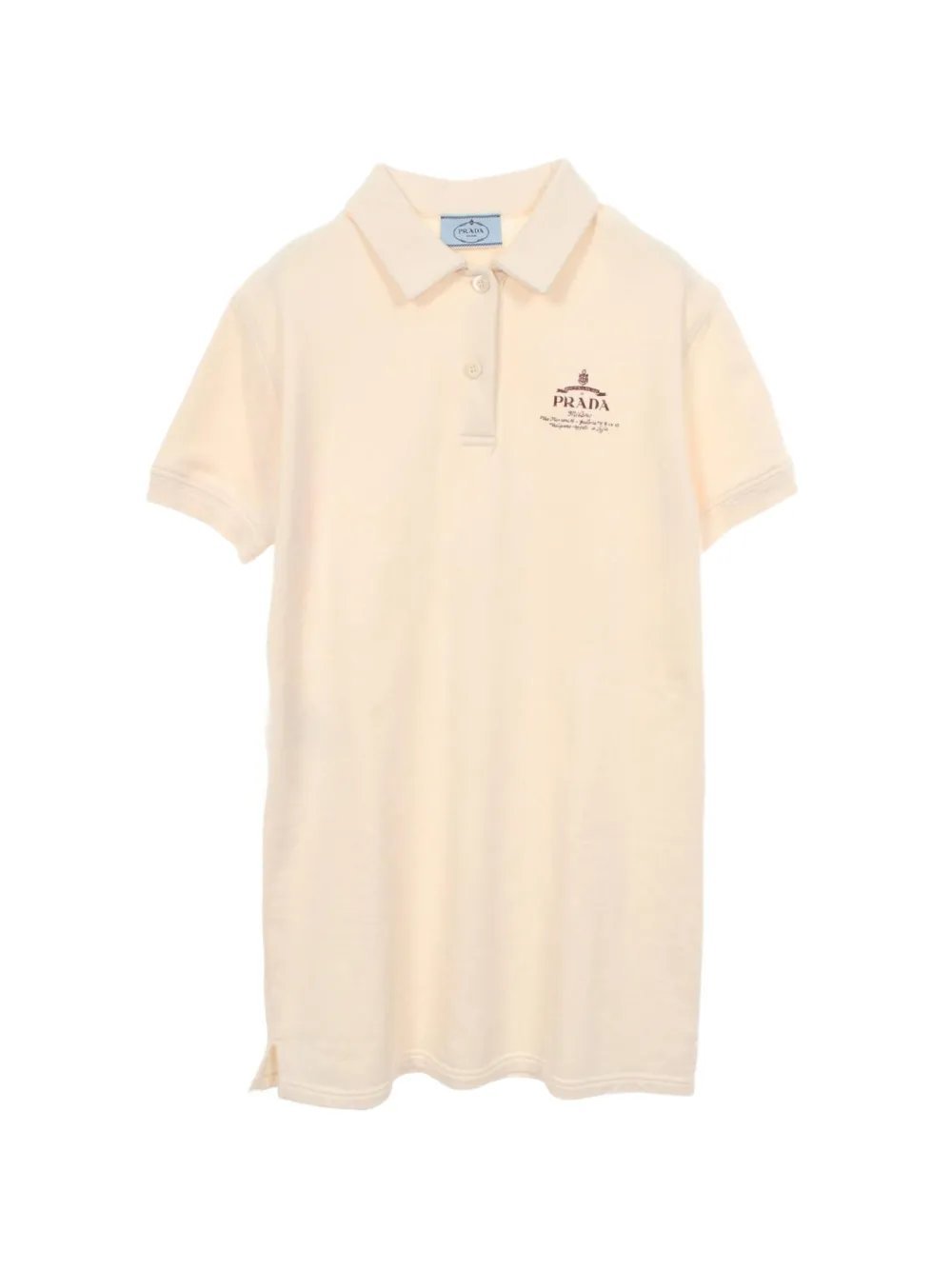 Prada Pre-Owned 2010s logo-print polo-collar mini dress - Bianco