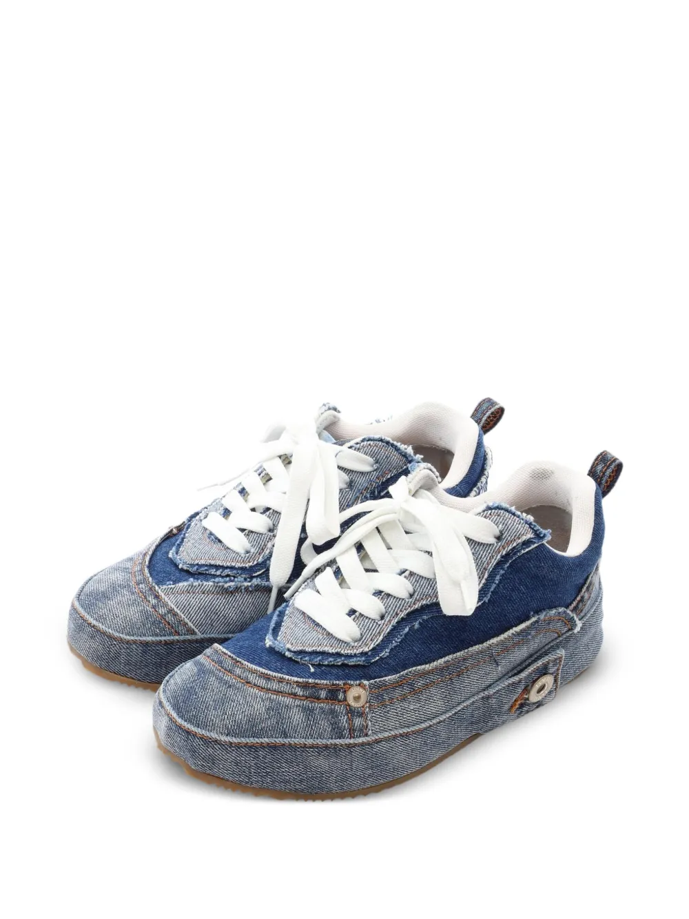 Loewe Pre-Owned 2000s deconstructed denim sneakers - Blau