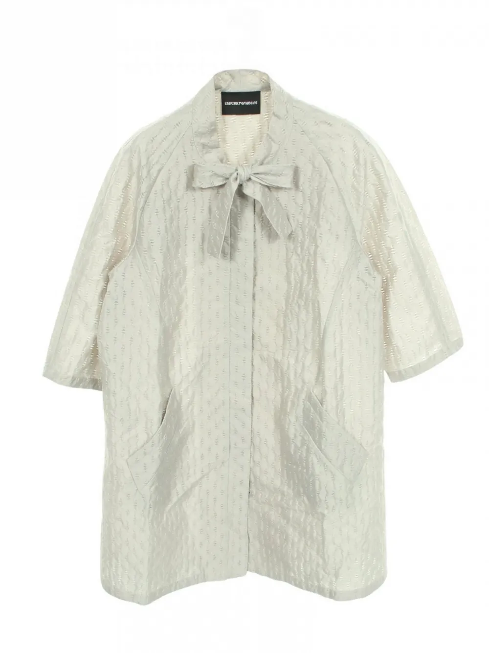 Emporio Armani Pre-Owned 2010s bow-tie short-sleeve coat - Grigio
