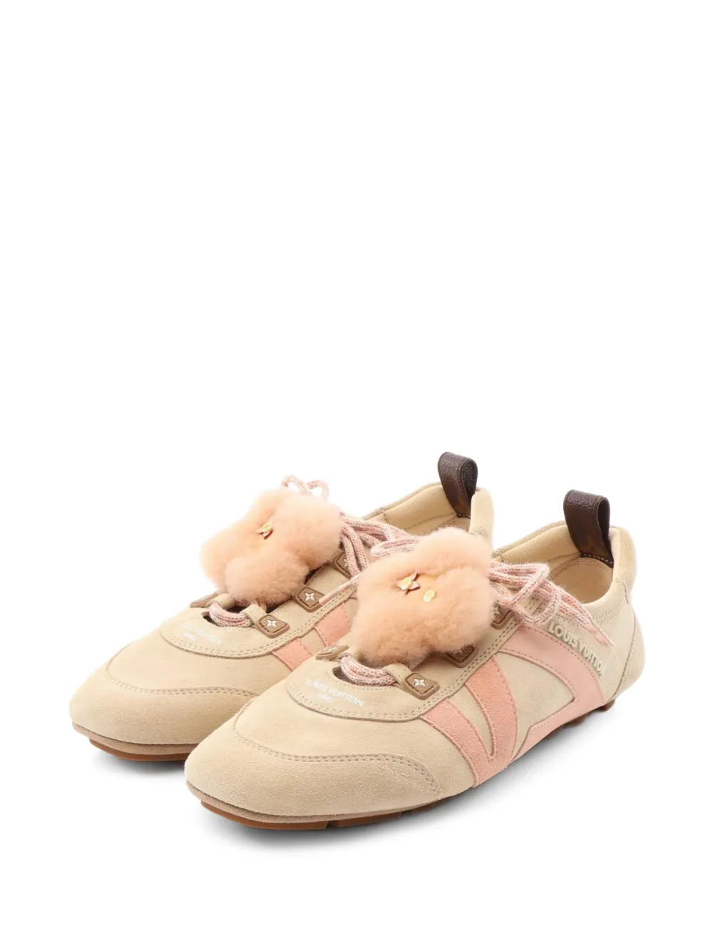 Louis Vuitton Pre-Owned Sneakerina suede low-top sneakers - Nude