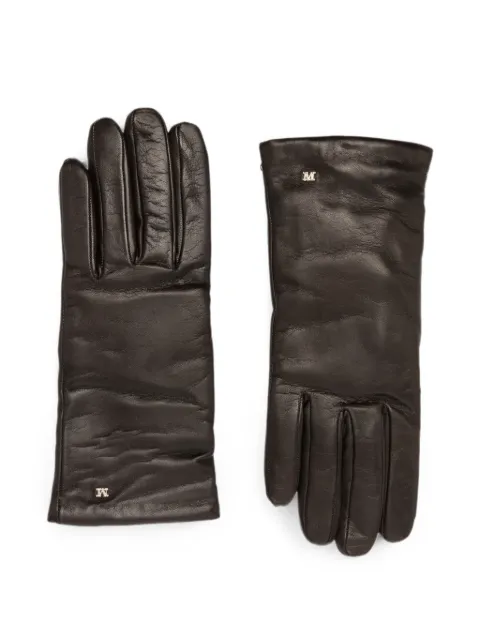 Max Mara gants en cuir Spalato à plaque logo