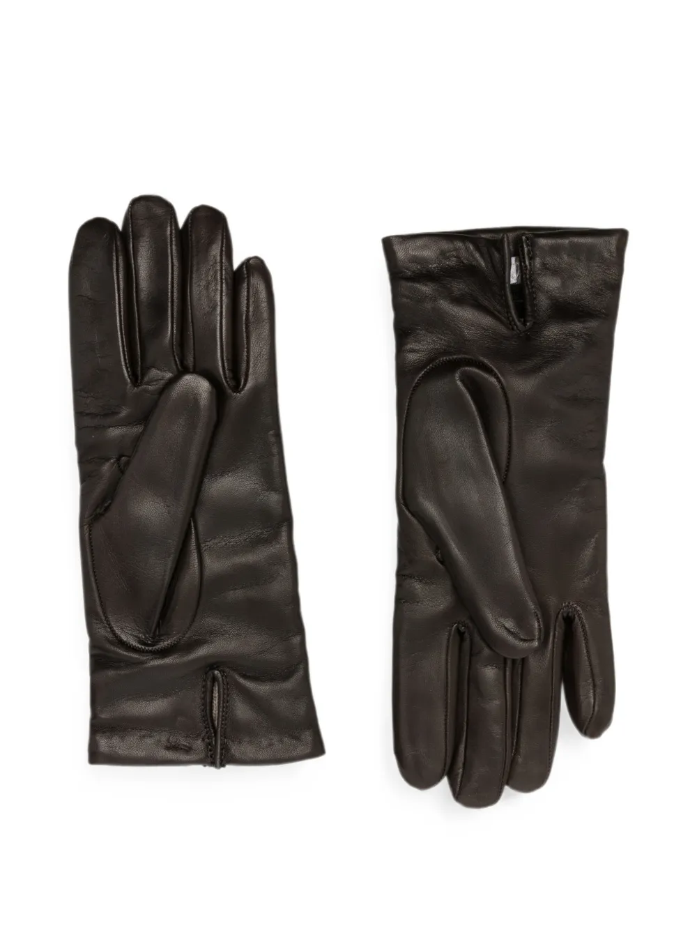 Max Mara Spalato leren handschoenen met logoplakkaat Bruin
