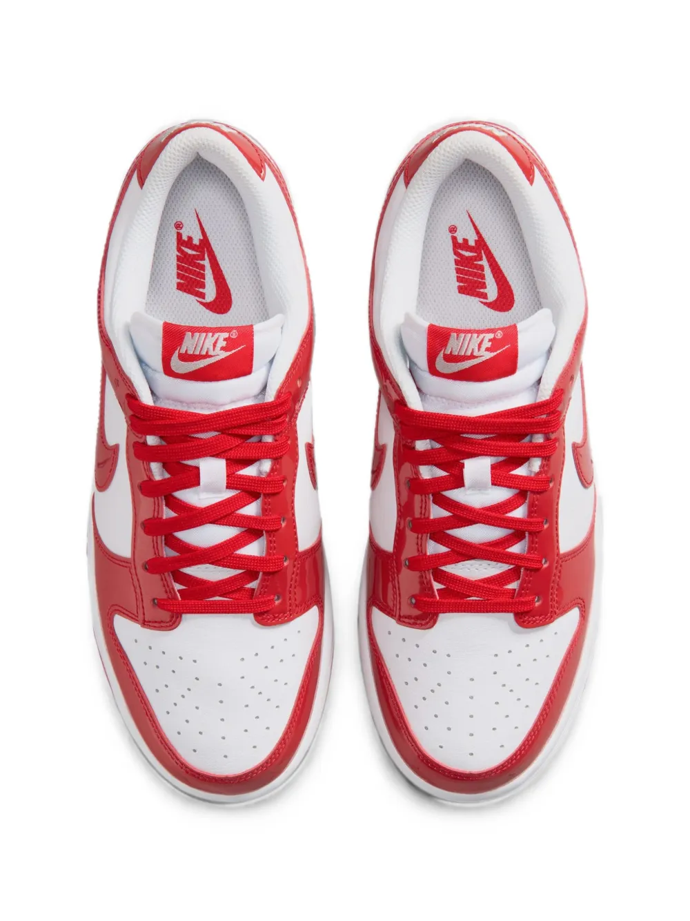 Nike Dunk Low patent-leather sneakers Rood