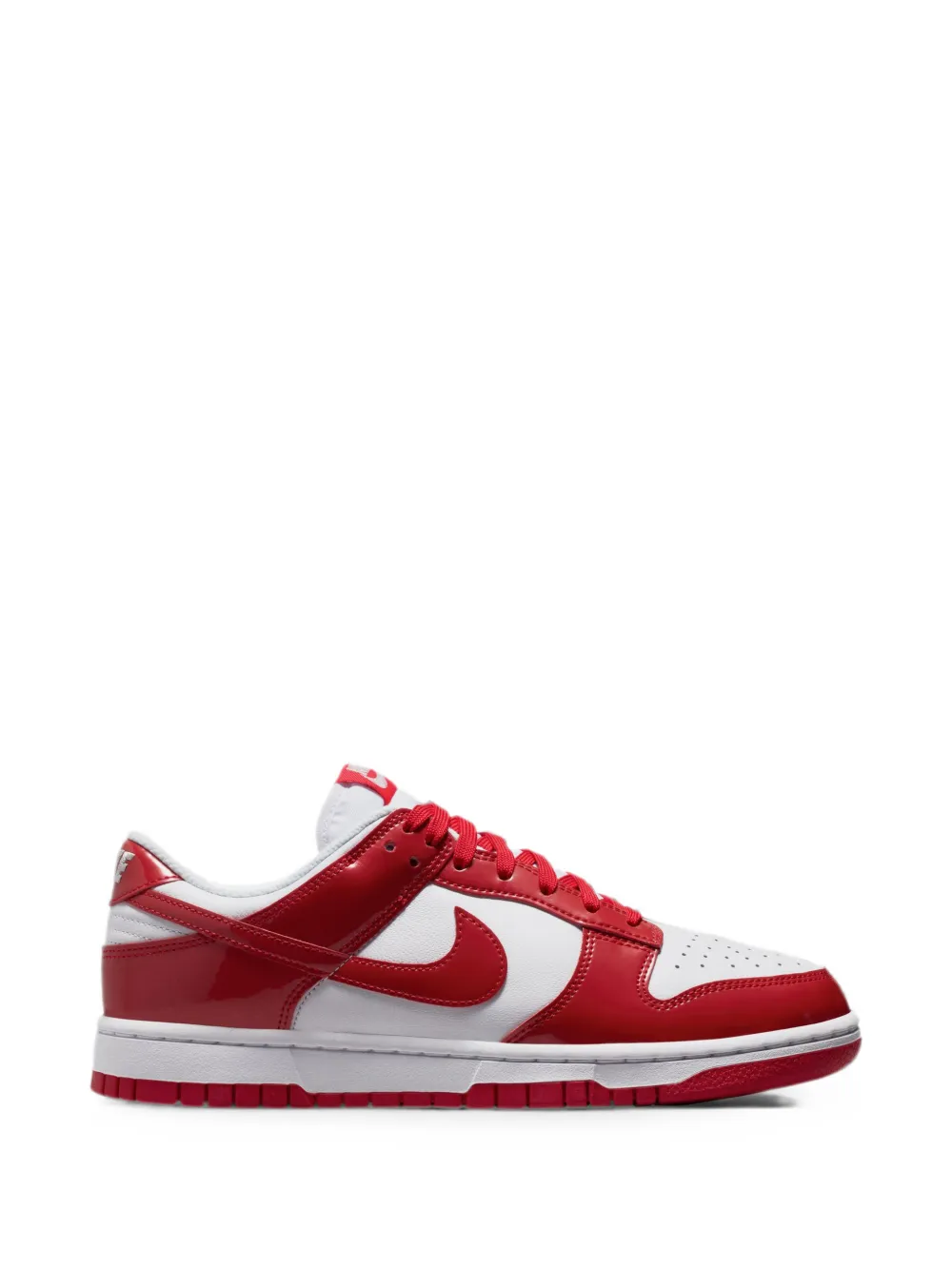 Nike Dunk Low patent-leather sneakers Rood