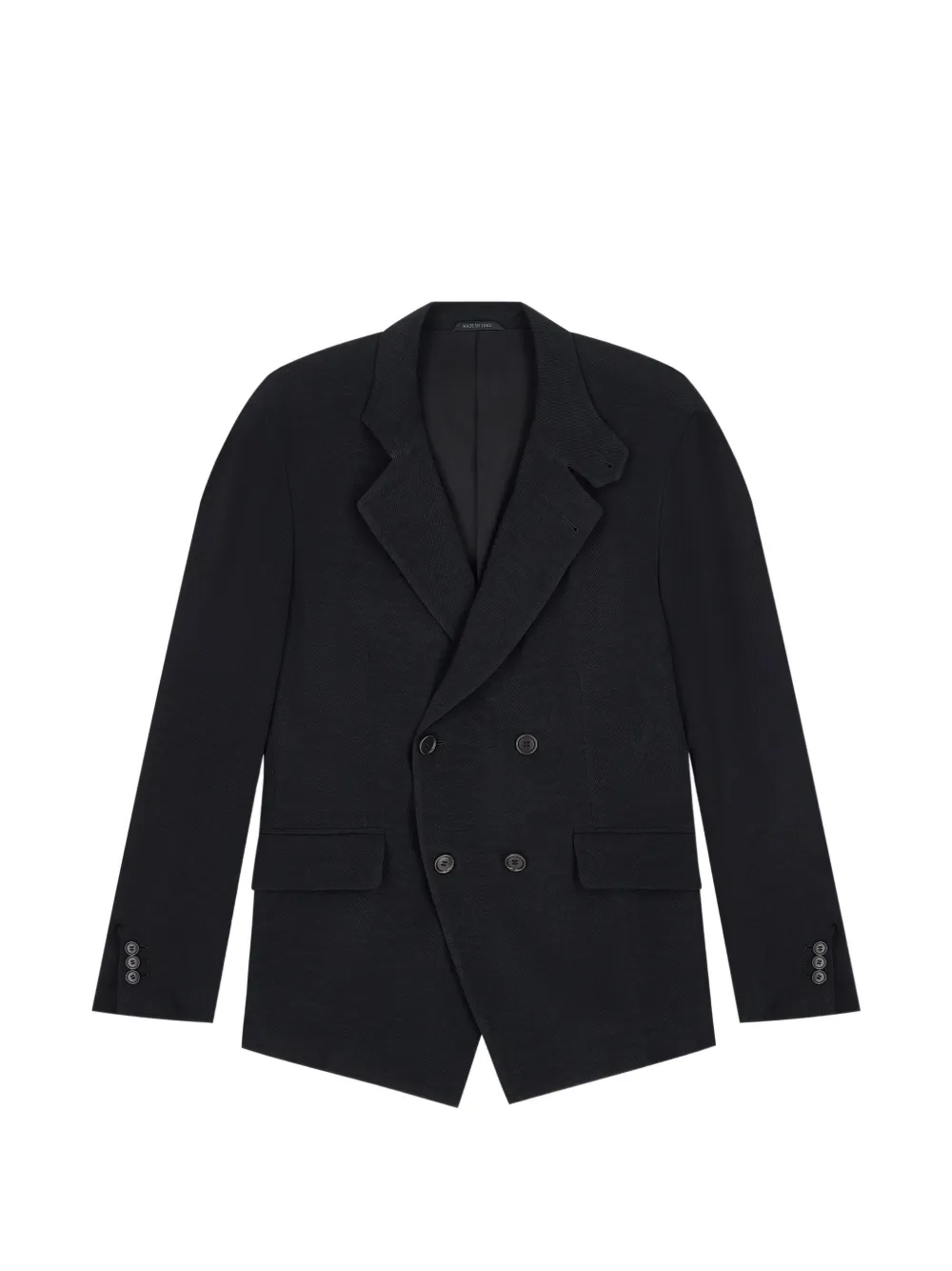 Giorgio Armani Jack met dubbele rij knopen en puntige revers Zwart