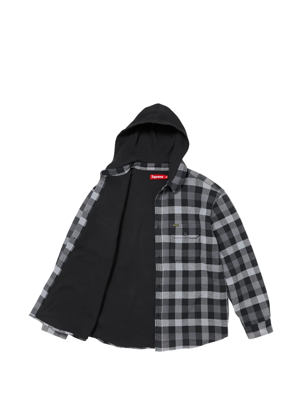 Supreme Geruit wafeljack met capuchon Grijs