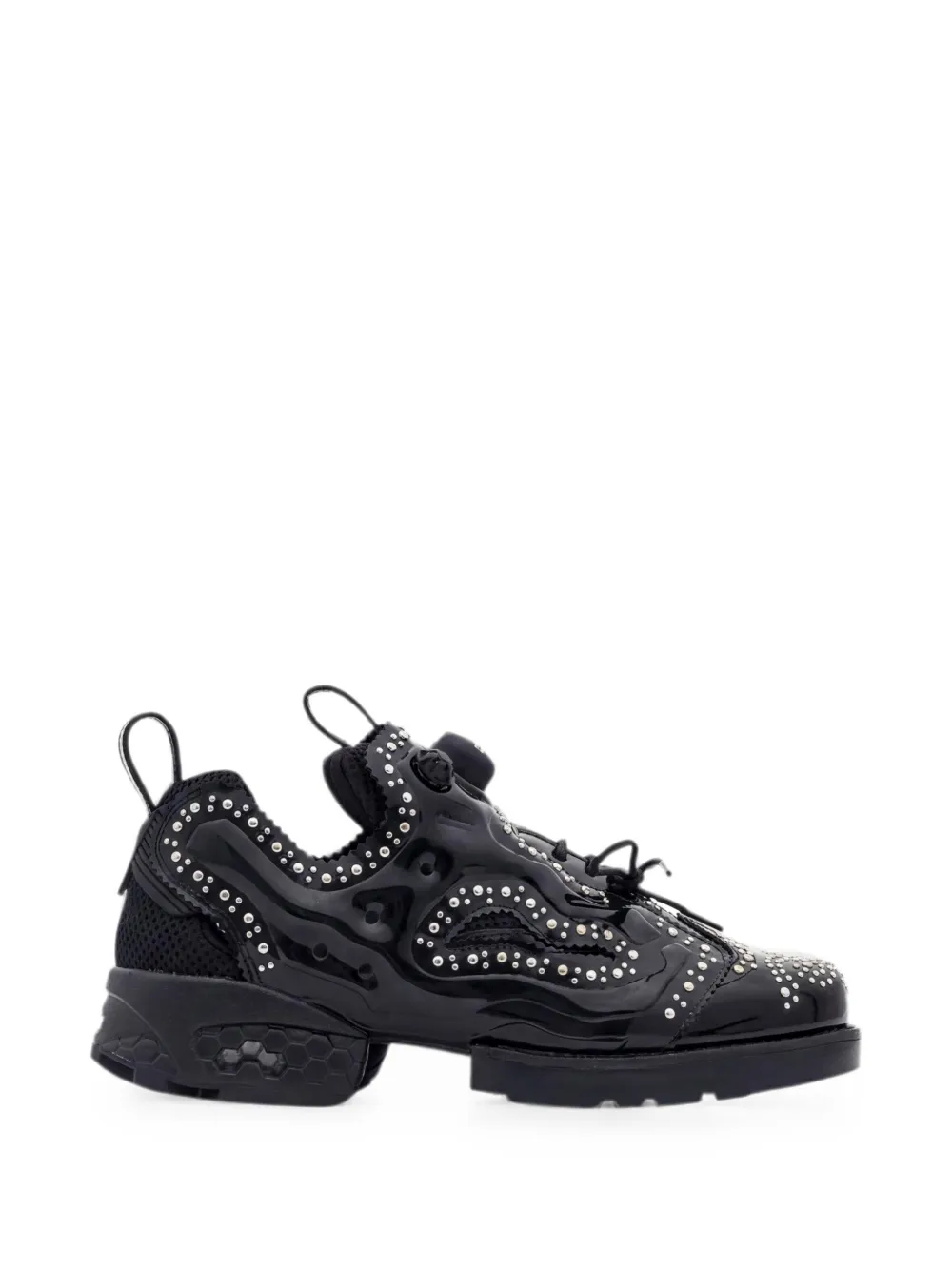 Reebok Instapump Fury studded platform sneakers - Schwarz