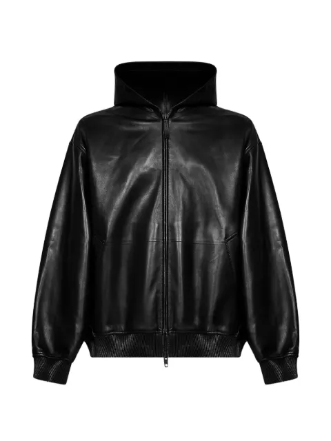 Balenciaga short hooded coat in black