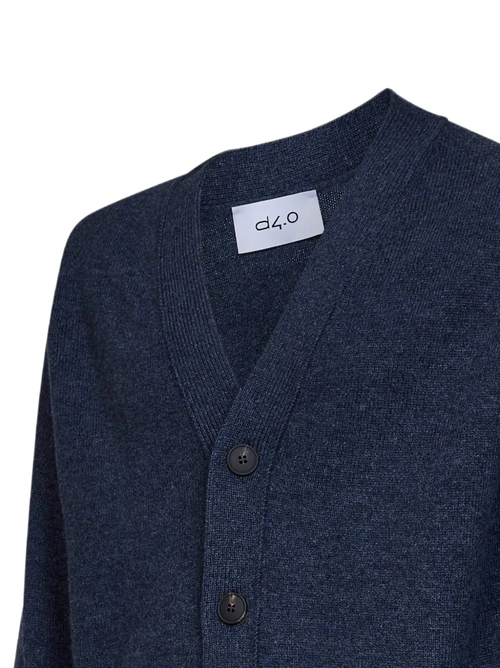 D4.0 Button-up vest met V-hals Blauw