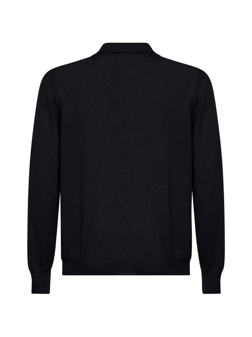D4.0 Poloshirt van scheerwol Zwart