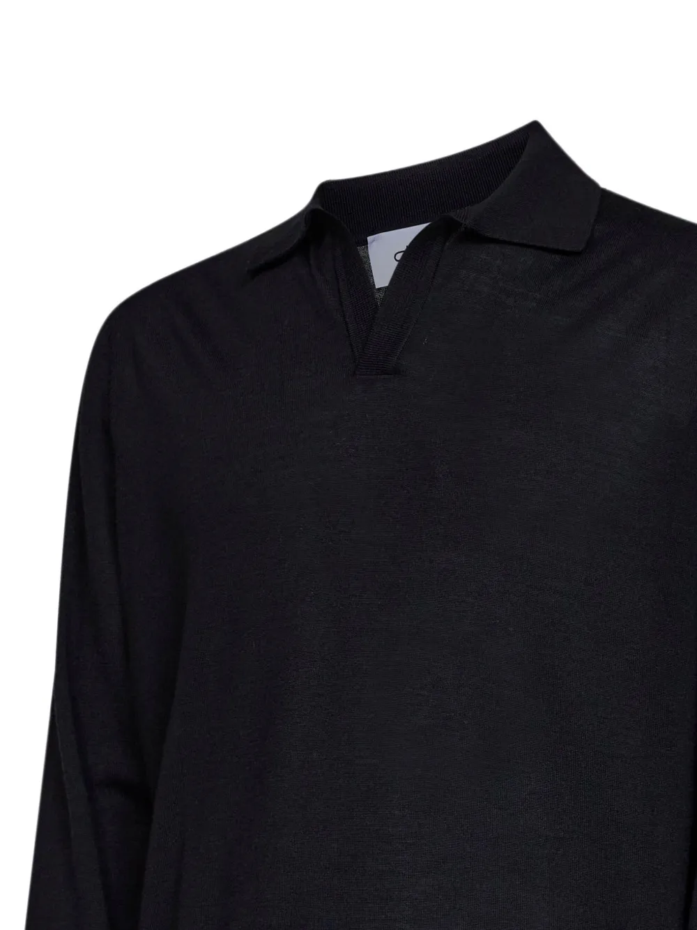 D4.0 Poloshirt van scheerwol Zwart
