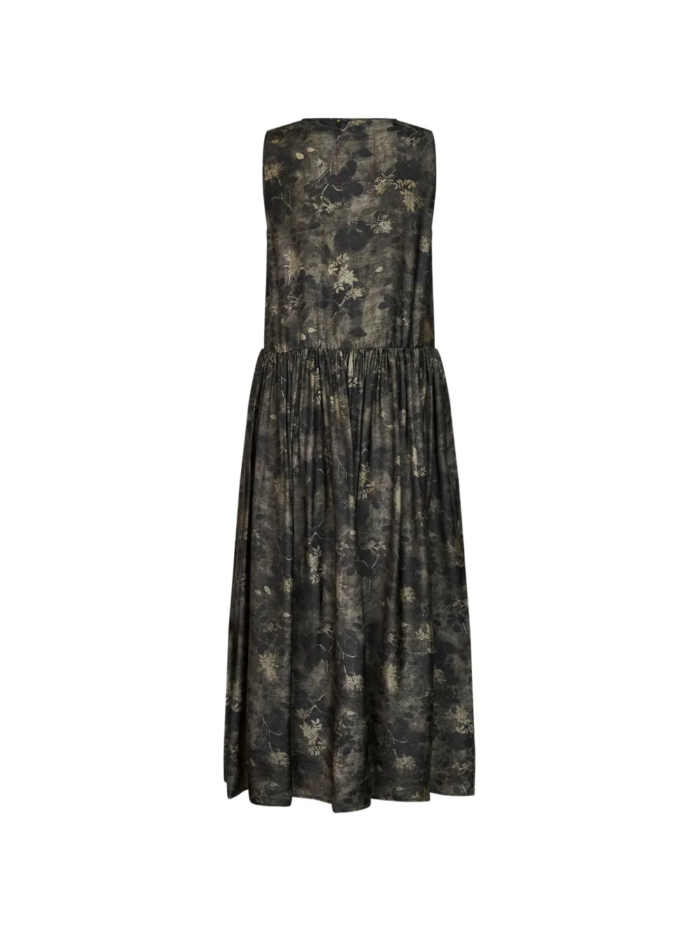 Uma Wang Ardal midi-jurk met bloemendetail Grijs
