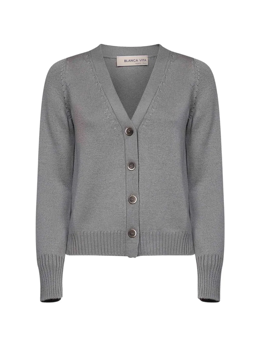 Blanca Vita button-up V-neck cardigan - Grigio