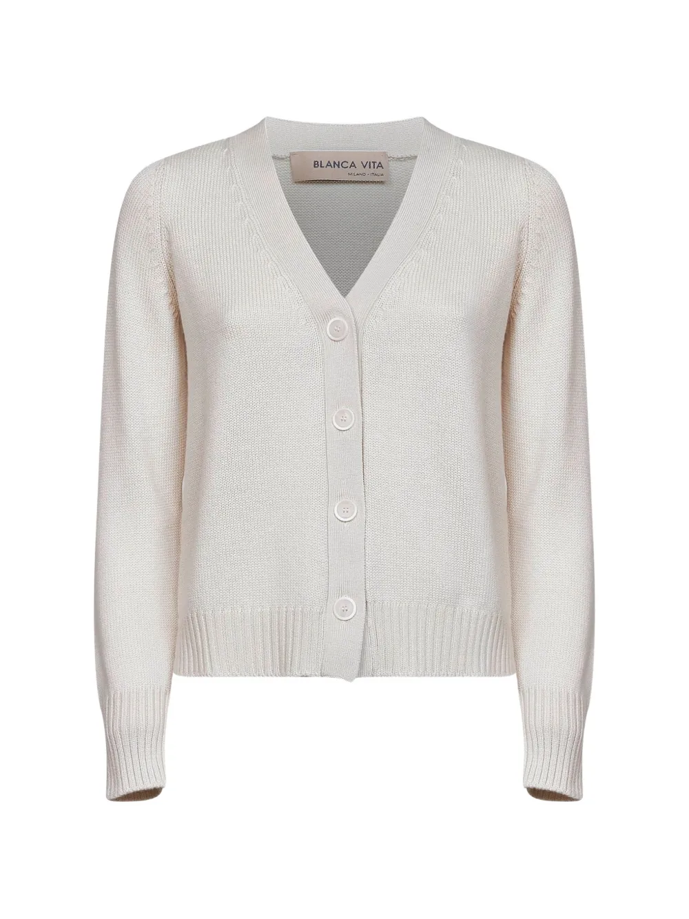 Blanca Vita V-neck button-up cardigan - Toni neutri