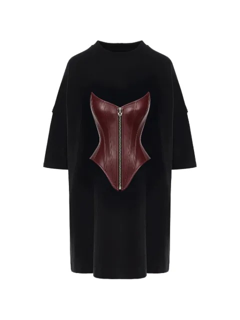 HAMZA corset-detail T-shirt dress