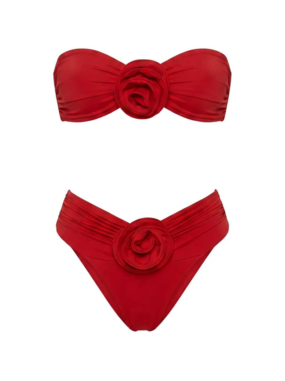 La Reveche Derya floral-appliqué bikini - Rot
