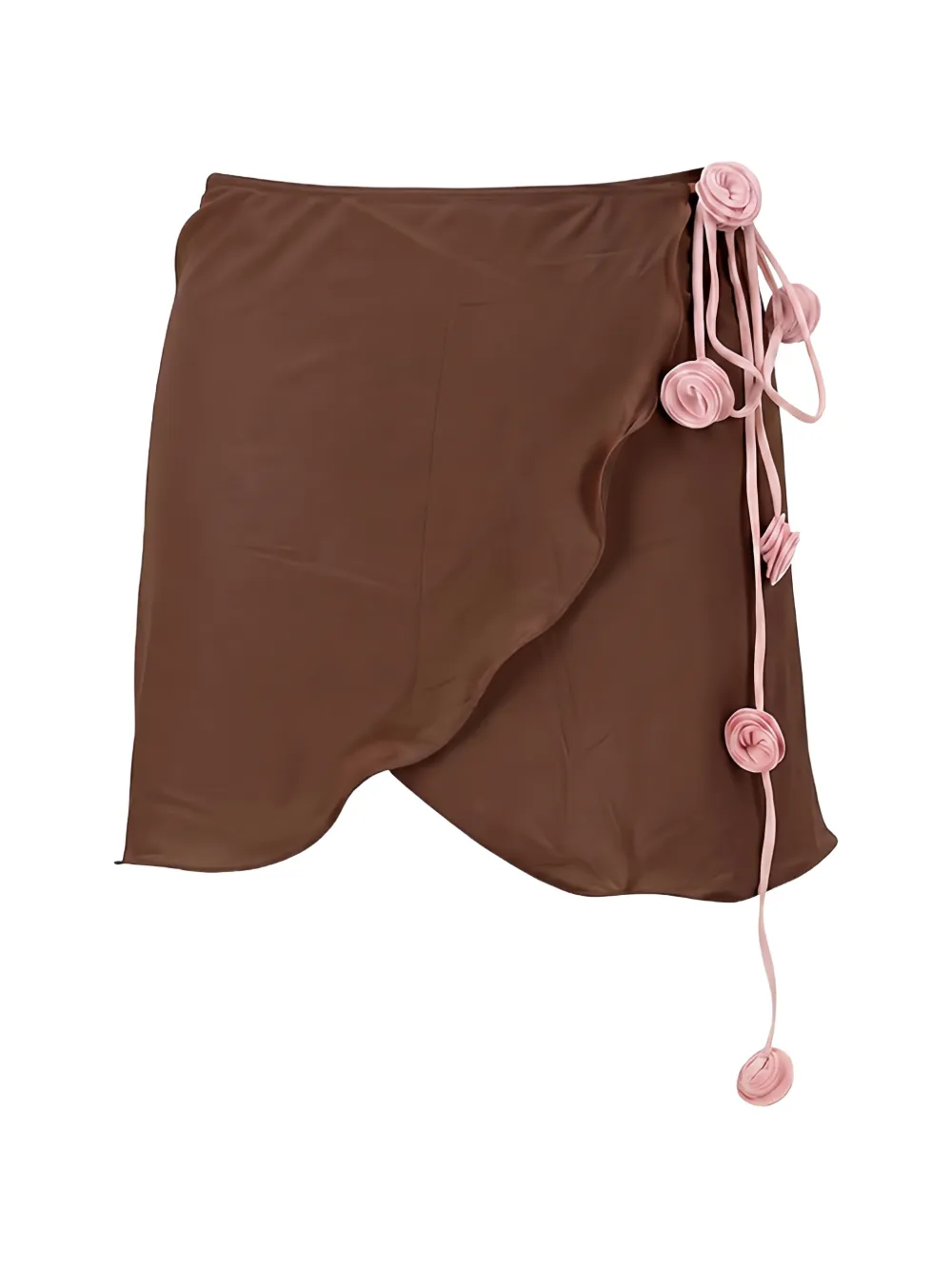 La Reveche Bouquet floral-appliqué mini sarong - Braun