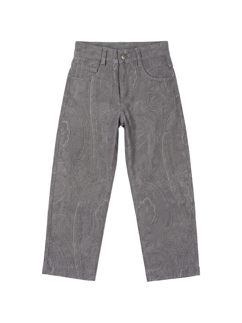 ETRO KIDS paisley-print straight-leg trousers - Grigio