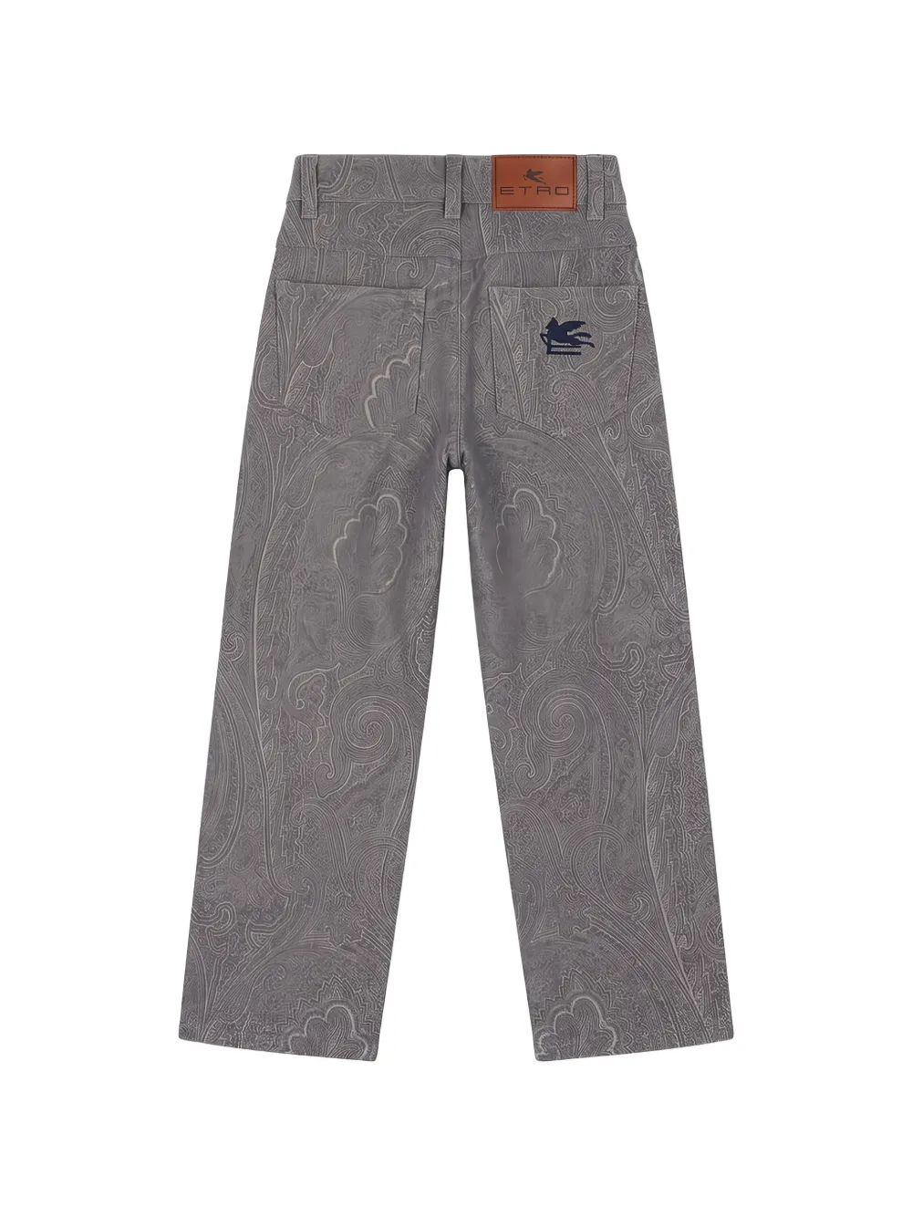ETRO KIDS Broek met rechte pijpen en paisley-print Grijs