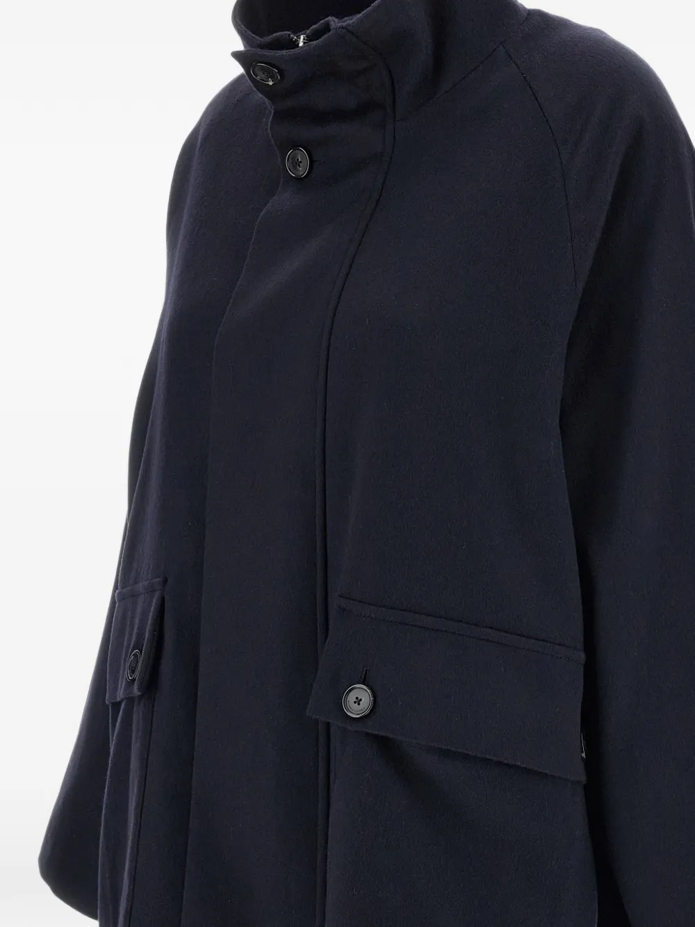 Barena Jas met klepzak en hoge hals Blauw