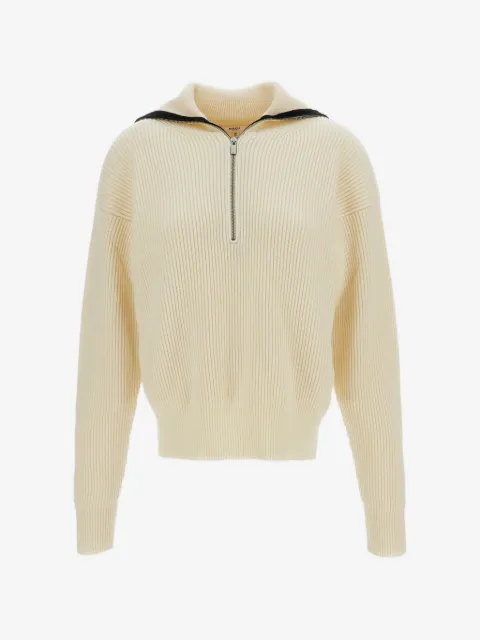 Barena ribstrikket sweater med kort lynlås