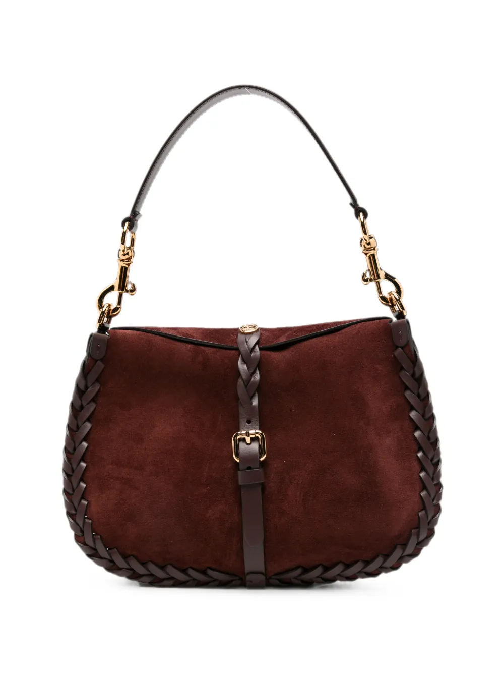 ETRO braided suede cross body bag - Braun