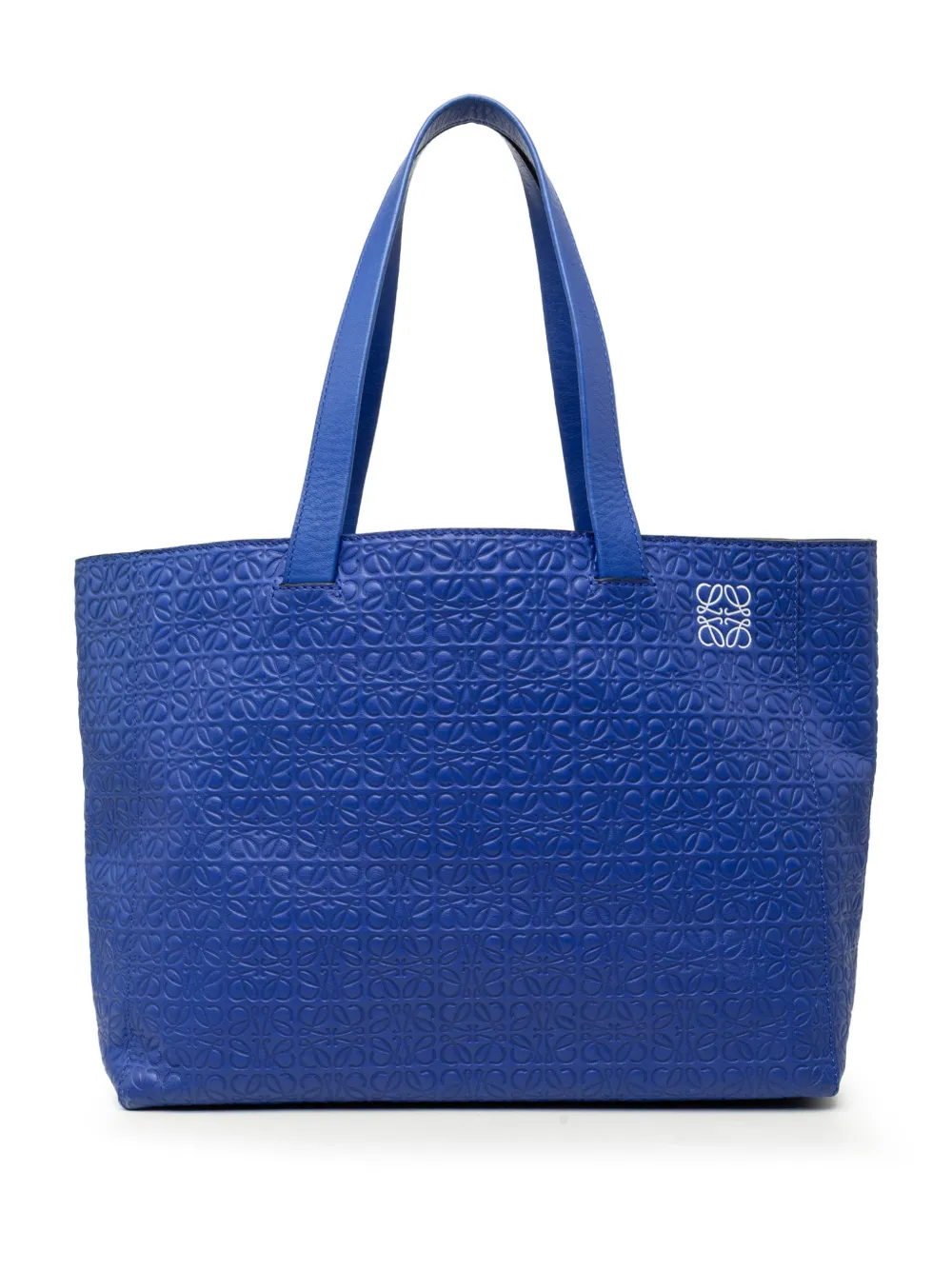 Loewe Pre-Owned 2015 Anagram Embossed Leather T Shopper tote bag - Blau