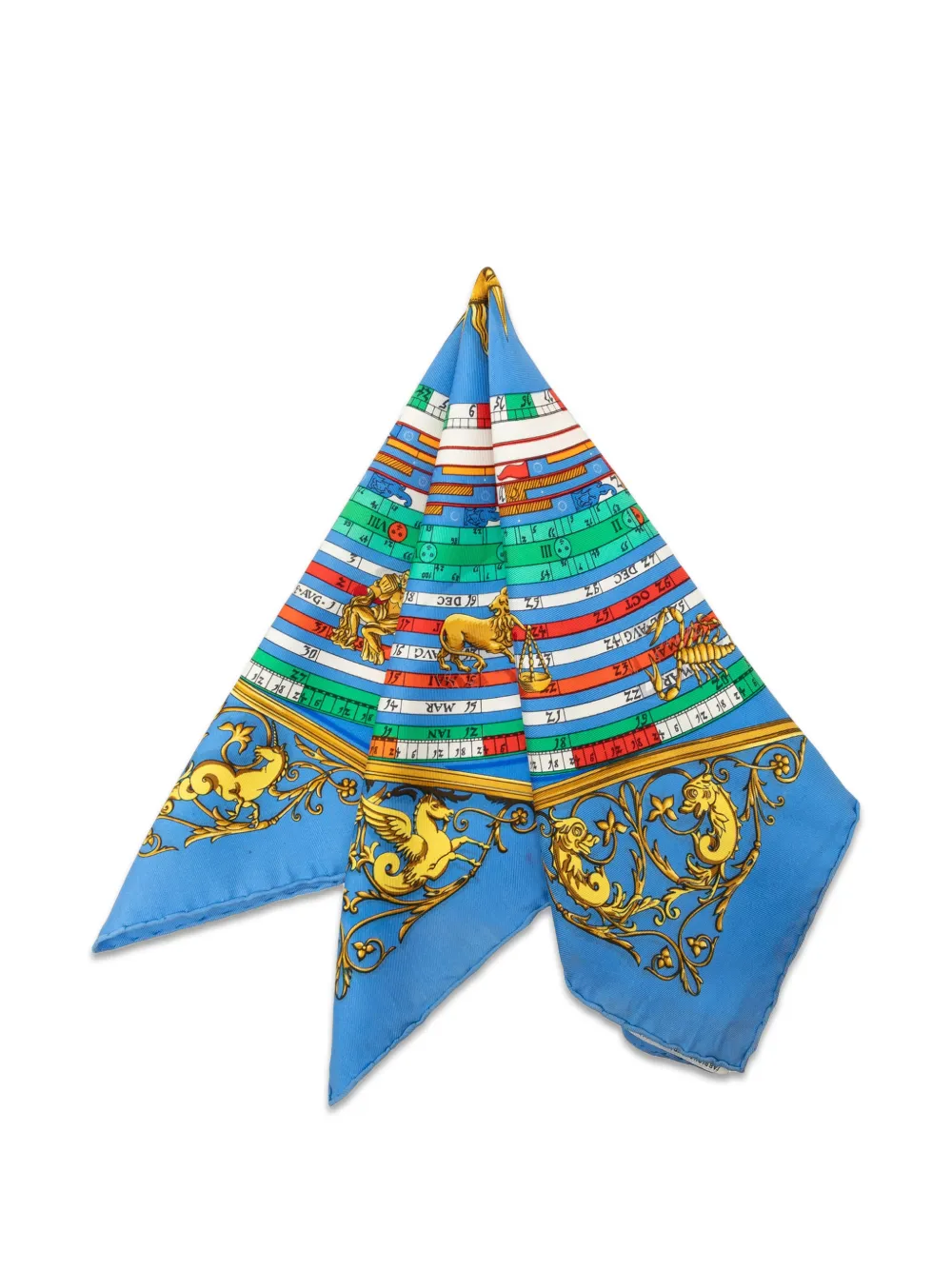 Hermès Pre-Owned 20th Century Astrologie Dies et Hore Silk handkerchief - Blu