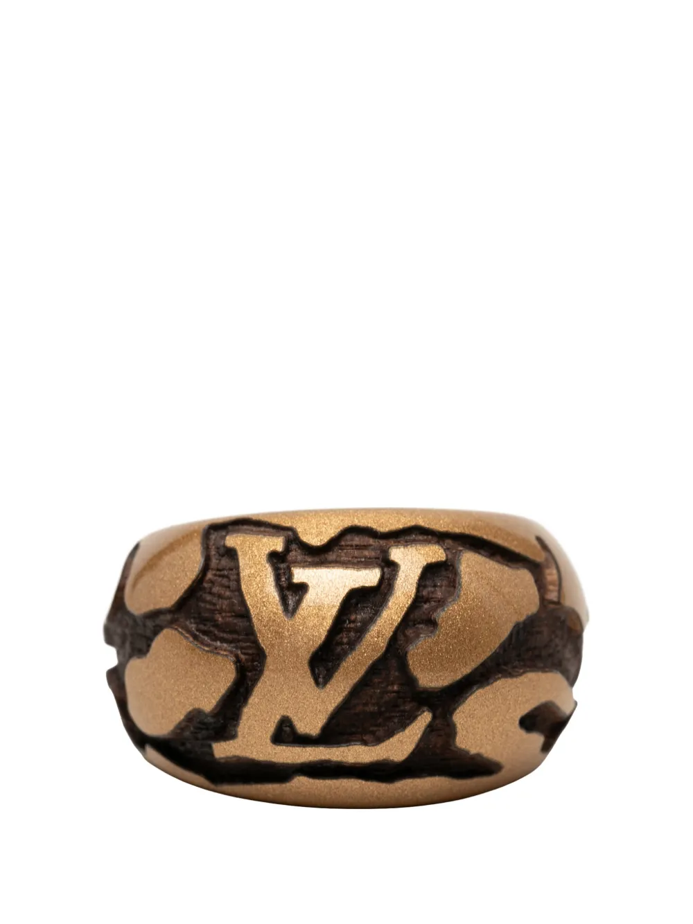 Louis Vuitton Pre-Owned Anello S in legno laccato con monogramma 2009 - Oro