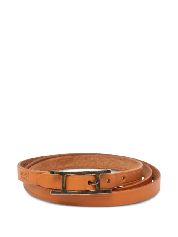 Hermès Pre-owned 1999-2014 Swift Hapi 3 Triple Tour Bracelet Costume Bracelet in Brown