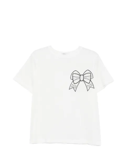 Parlor sequin-embellished bow-motif T-shirt