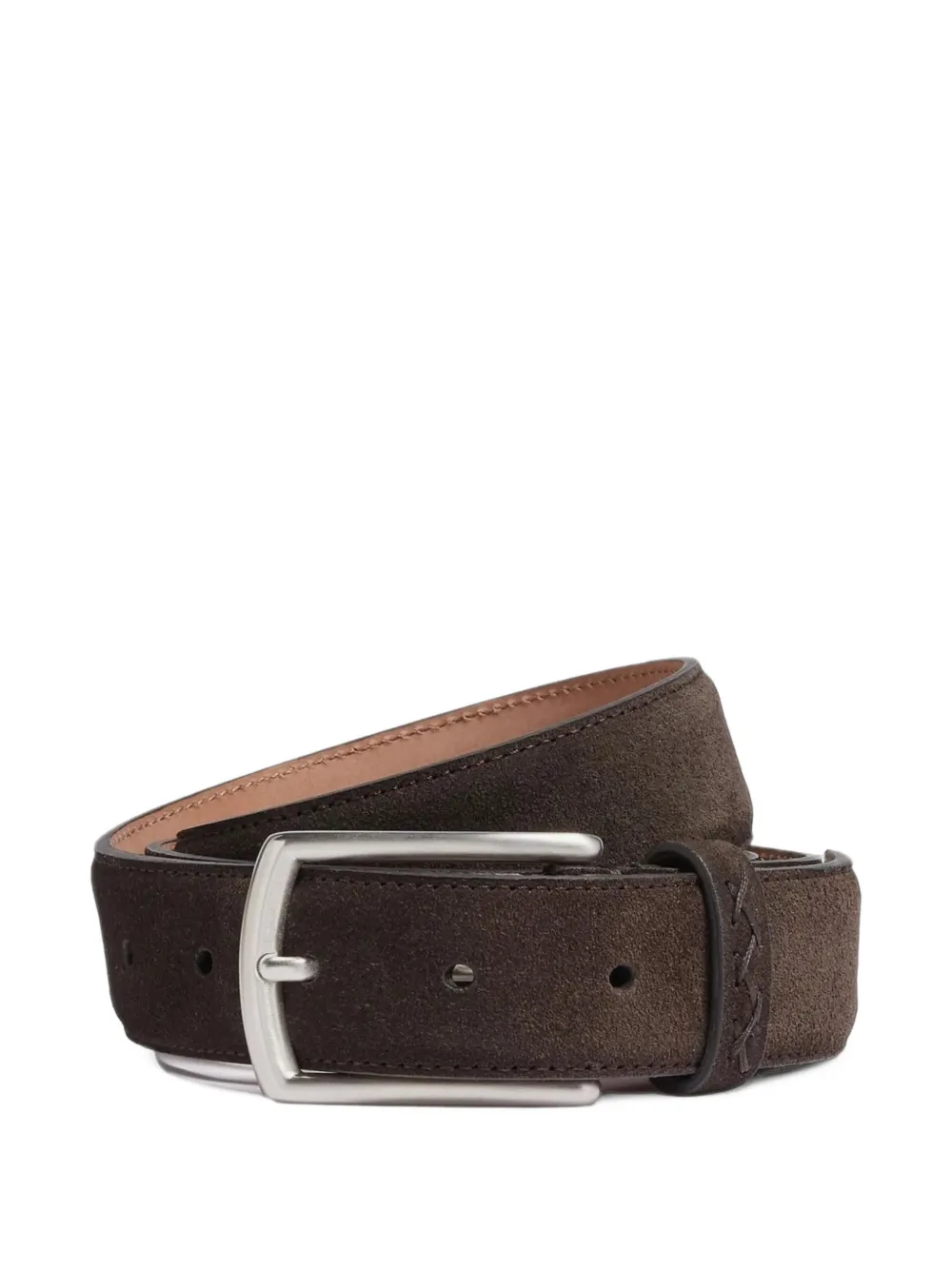 Zegna suede cross-stitch belt Bruin