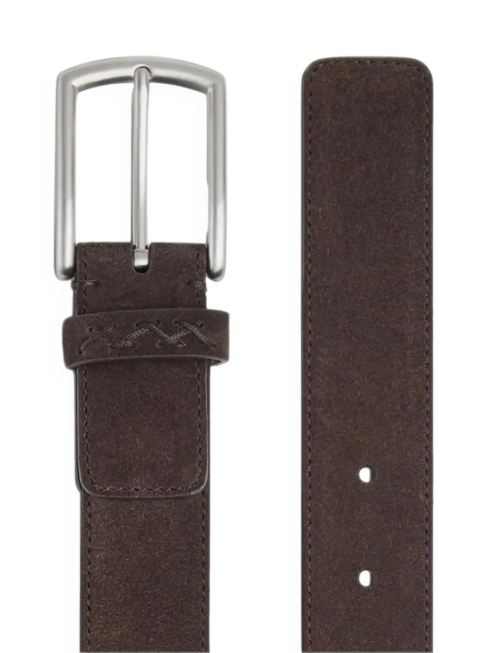 Zegna suede cross-stitch belt Bruin