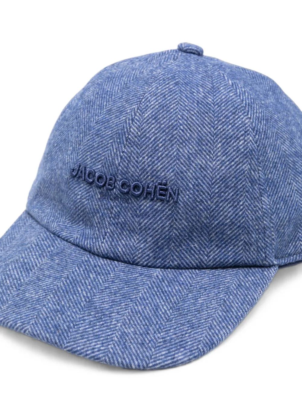 Jacob Cohën Honkbalpet met geborduurd logo en visgraatpatroon Blauw