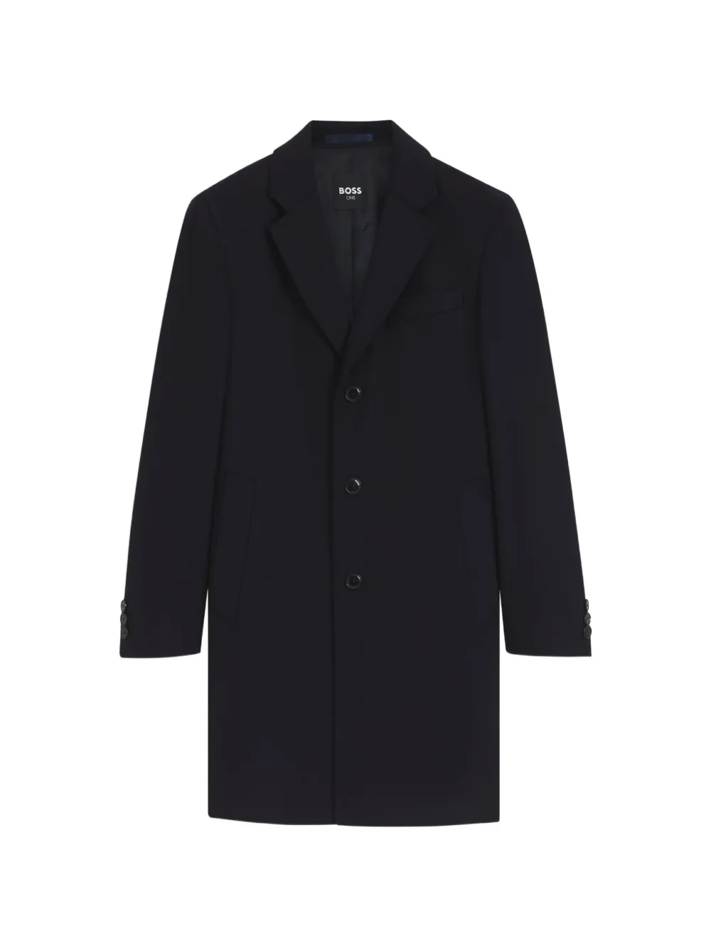 BOSS notch-lapel single-breasted coat - Blue