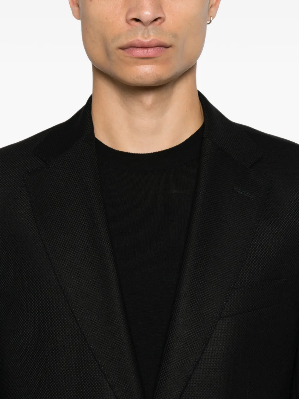 BOSS Blazer met enkele rij knopen Zwart