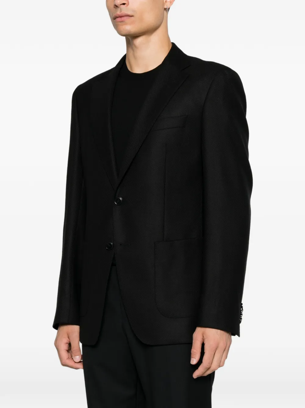 BOSS Blazer met enkele rij knopen Zwart