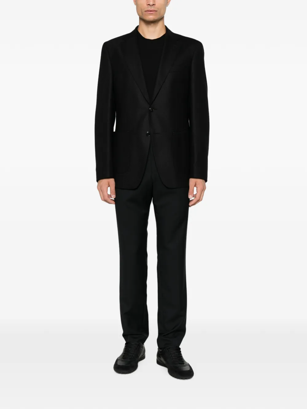 BOSS Blazer met enkele rij knopen Zwart