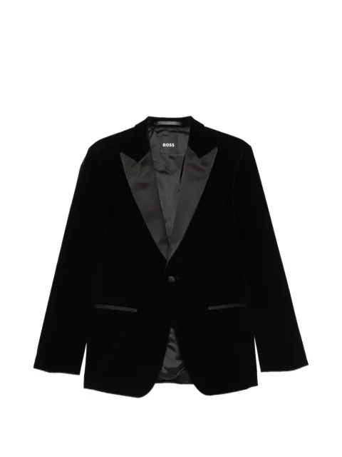 BOSS velvet peak-lapel blazer