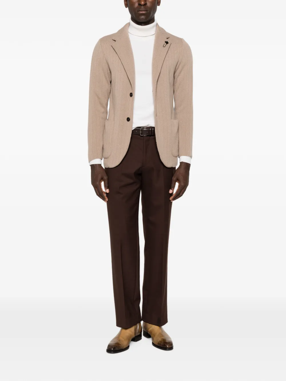Lardini Blazer met enkele rij knopen Beige
